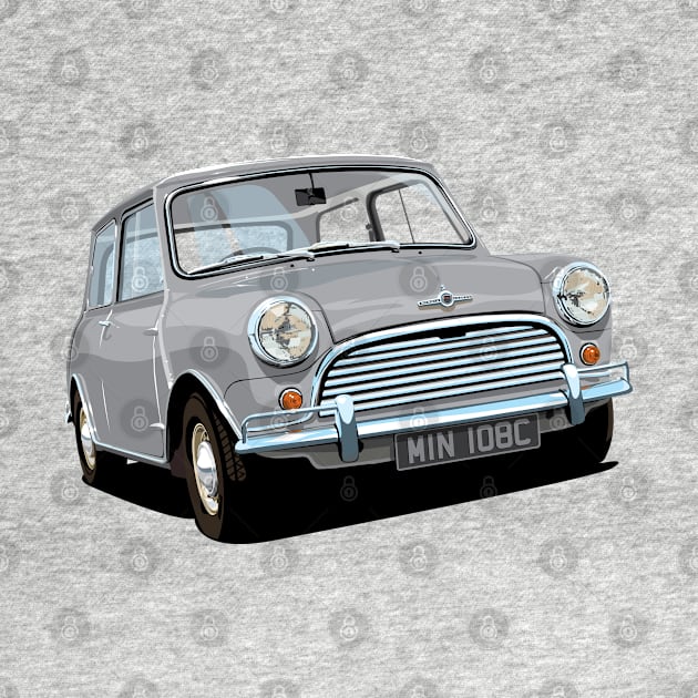 classic mini cooper in grey by candcretro